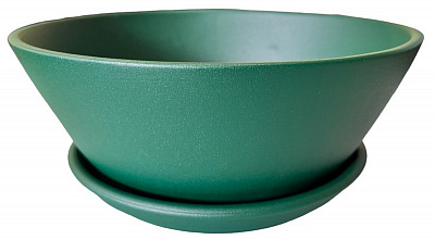 Горшок керамический Ориана-Запорожкерамика Бонсайница Новая круглый 5,5 л изумрудный (016-1-083)