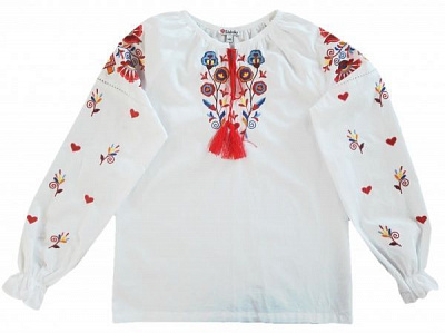 Вышиванка для девочек Эдельвика 234-20/09 р.152 белый 