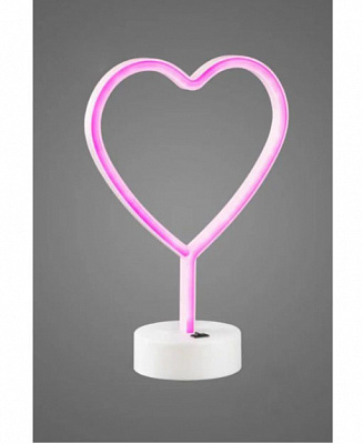 Настільна лампа Luna Neo Сердце 1x1,7 Вт без цоколя рожевий