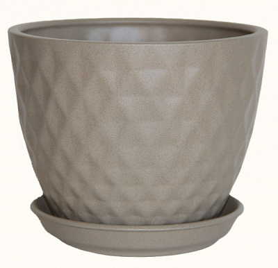 Горщик керамічний Оріана-Запоріжкераміка Ромб новий №3 крошка фігурний 2 л капучино (073-03-008)