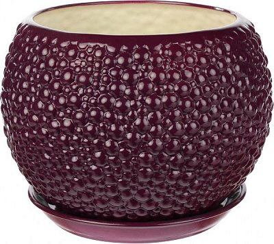 Горшок керамический Ориана-Запорожкерамика Шар bubble круглый 9л фиолетовый (037-0-171) 