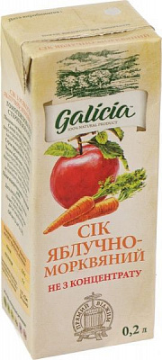 Сок Galicia Яблочно-морковный 200 мл