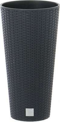 Горщик пластиковий Prosperplast Rato tubus 2 в 1 круглий 8л антрацит (77965-433)