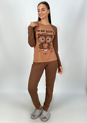 Піжама жіноча Roksana Sleepy Owl №1301/16118 р. 48 капучино
