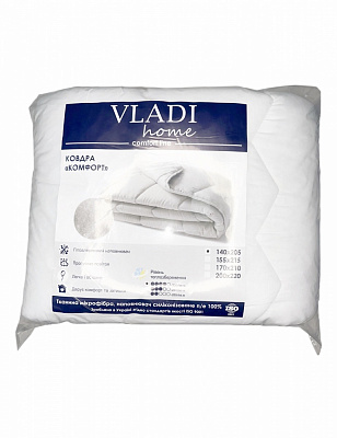 Одеяло стеганое Комфорт 140x205 см Vladi белый