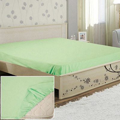 Простирадло на резинці 160x200 см салатовий Ярослав