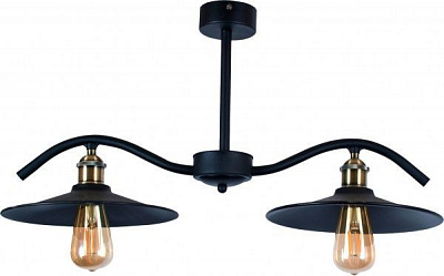 Люстра стельова Геотон НСБ 02-2х60-187 Лофт-Р2 2xE27 чорний 47613