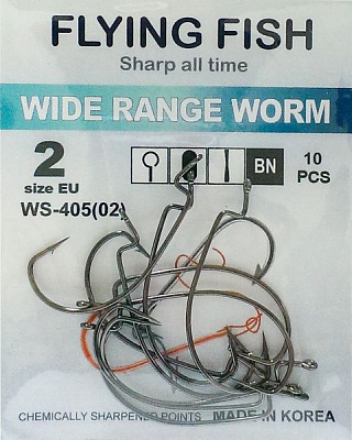 Гачок Flying Fish Wide Range Worm №2 10 шт. WS-405(02)