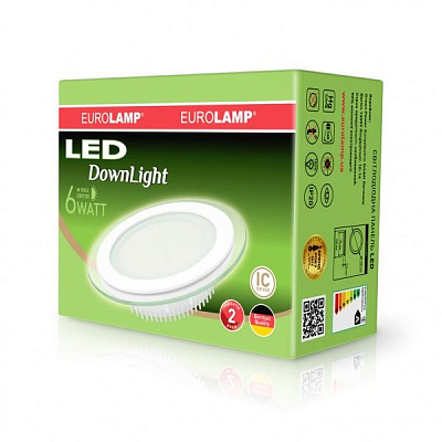 Светильник светодиодный Eurolamp Glass Downlight круглый 6 Вт 3000 К белый 