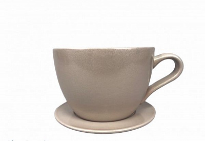 Горщик керамічний Чашка з підставкою круглий 1 л капучино