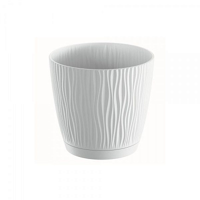 Горшок для цветов Prosperplast SANDY 110 мм с подставкой круглый 0,6л белый (26798-449) 