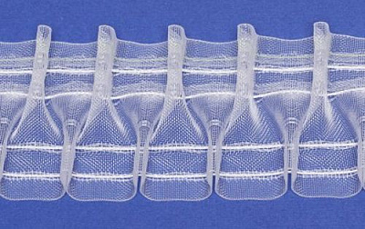 Тесьма Tosca 40072/70 прозрачная полувафелька 1:2 2 ряда петель Bandex