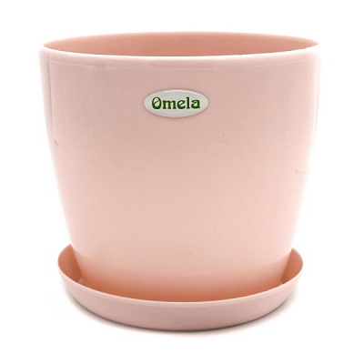 Горшок пластиковый Омела Глянец 1,4 литра круглый кремовый 