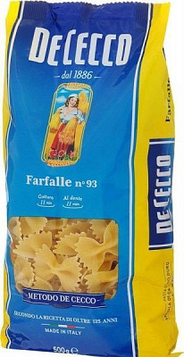 Макарони TM DE CECCO 500 г Farfalle