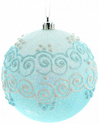Куля новорічна Магія 80 мм блакитний 5523