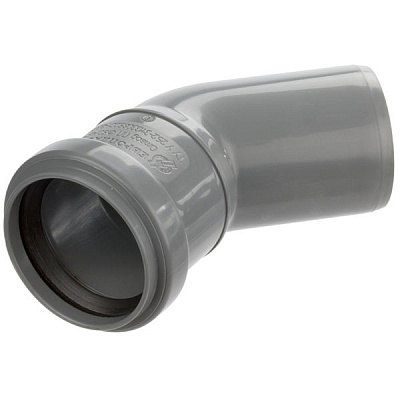 Коліно каналізаційне внутрішнє Європласт 50 мм 45°