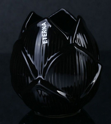 Ваза керамическая черная Флора бутон 3003 14 см Eterna