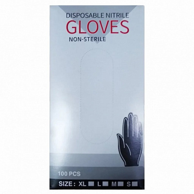 Перчатки медицинские HOME Black р.L 100 шт./уп.