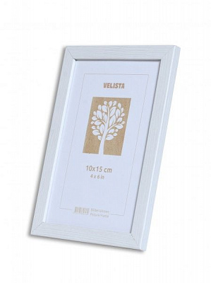 Рамка для фотографии со стеклом Velista 10BW-6003v 10x15 см белый 