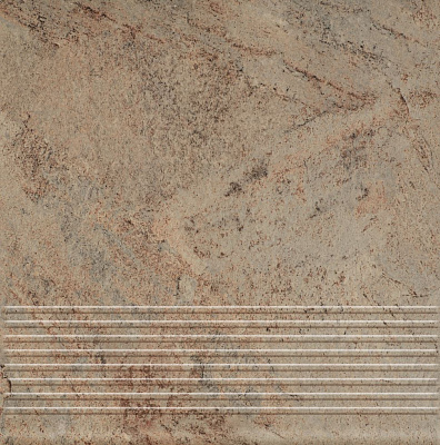 Клинкерная плитка Ceramika Paradyz Mattone pietra ochra stopnica prosta G1 30x30 см