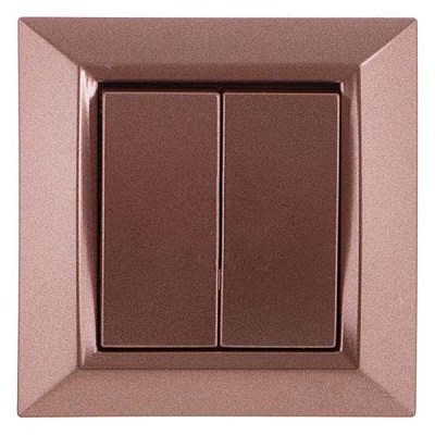 Выключатель двойной Underprice Vesta коричневый металлик