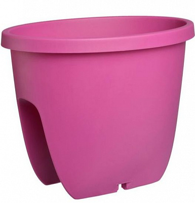 Вазон пластиковий Plastkon Balconia OVI з кріпленням на перила овальний 6 л фуксія