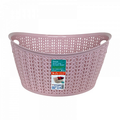 Корзина Ucsan Plastik KNIT овальная 130*250*205 13 л розовый 