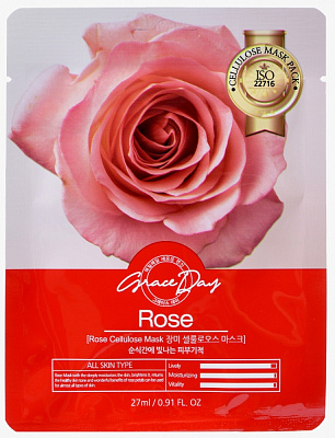 Маска тканевая для лица Grace Day с экстрактом розы 27 мл