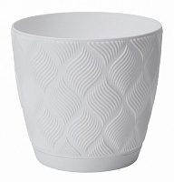 Вазон пластиковый Form-Plastic Флоу с подставкой круглый белый (5025-011) 