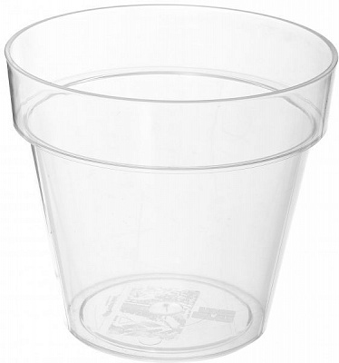 Горщик пластиковий Prosperplast Cube круглий 1,2л прозорий (71959)