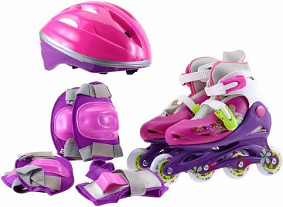 Роликові ковзани GW-369HB-C-6 р. 34-37 рожевий