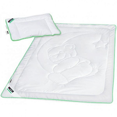 Набір ковдра та подушка з Тенцелем білий