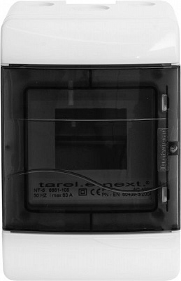 Щиток распределительный 5-модульный однорядный  TAREL (NT) 1 ряд IP40 накладной 6661-105