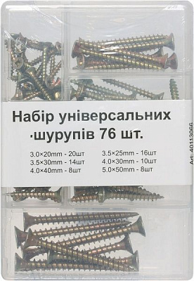 Набір універсальних шурупів 76 шт.