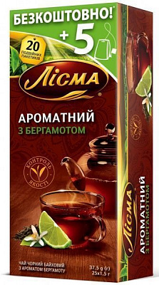 Чай черный Лисма Ароматный с Бергамотом 25 шт. 
