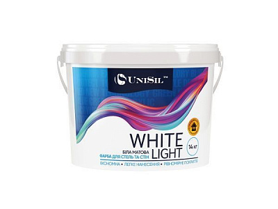 Краска интерьерная акриловая водоэмульсионная UniSil White Light мат белый 1,4кг 