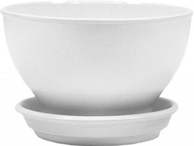 Горщик керамічний Бонсайниця глянець круглий 1л білий