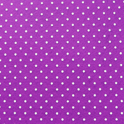 Фетр фиолетовый с принтом горох 165090 1 мм, 42,5x33 см