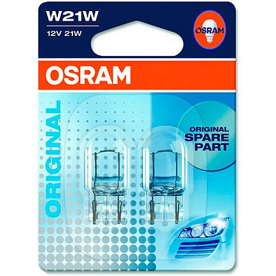 Лампа накаливания Osram (7505_02B) W21W W3x16d 12 В 5 Вт 2 шт 3200