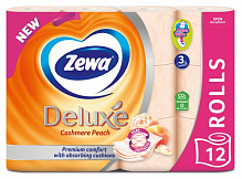 Туалетная бумага Zewa Deluxe персик трехслойная 12 шт.