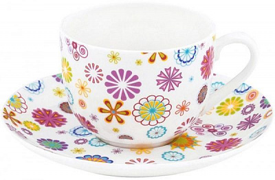 Чашка з блюдцем Blumen 230 мл 21-244-014 Krauff