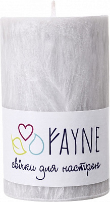 Свеча Цилиндр пальмовая серая 6х10 см ТМ FAYNE