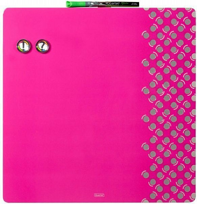 Доска магнитно-маркерная Rexel Quartet 1903894 355x355 мм розовая 
