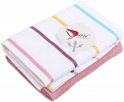 Набор полотенец кухонных Stripe 60x40 см Durutex белый с розовым 