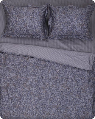 Комплект постельного белья Ornamento 2 серый с коричневым Lameirinho 