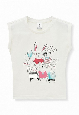 Футболка для девочек Роза р.104 молочный 201235 