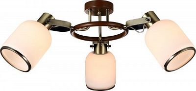 Люстра стельова Altalusse 3x40 Вт E27 антична бронза/горіх INL-9406C-03