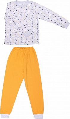 Пижама детская для девочки Татошка 0101202 р.110 серо-желтый 
