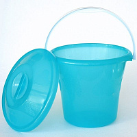 Відро зі знімною кришкою Полимердеталь Елегант 6 л бірюзовий 