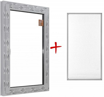 Окно поворотно-откидное ALMplast Delux 70 800x1200 мм правое + москитная сетка 